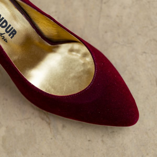 Pantofi Stiletto Adele Velvet Bordo - imagine 3