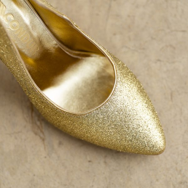Pantofi Stiletto Adele Glitter Auriu - imagine 2