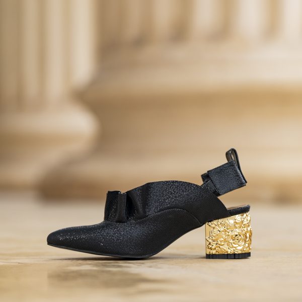 Pantofi Dama Cu Toc Gros Divine Black - imagine 3