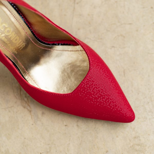 Pantofi Dama Cu Toc Gros Arya Red - imagine 3