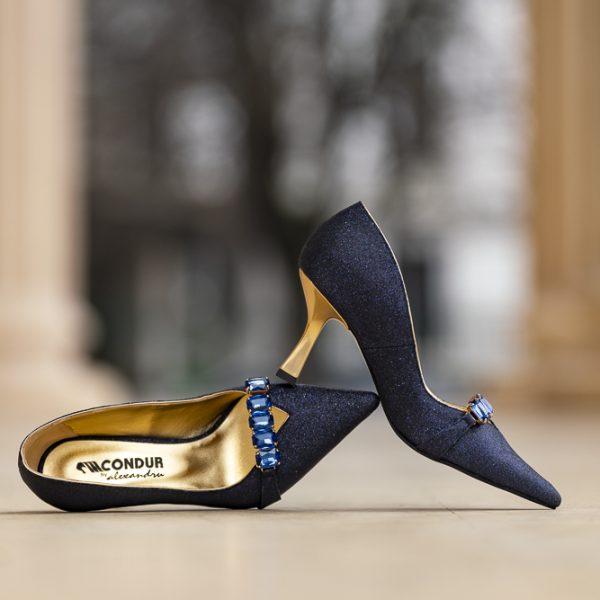 Pantofi Dama Toc Clepsidra Marta Glitter Indigo - imagine 5