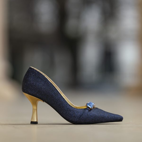 Pantofi Dama Toc Clepsidra Marta Glitter Indigo - imagine 4