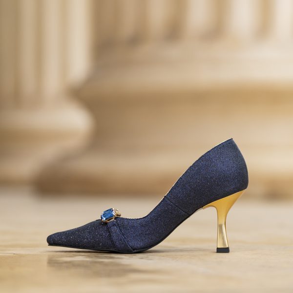 Pantofi Dama Toc Clepsidra Marta Glitter Indigo - imagine 3