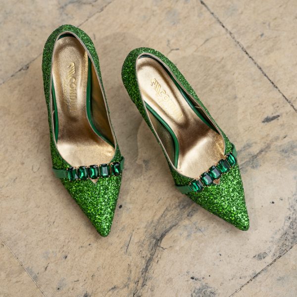 Pantofi Dama Toc Clepsidra Marta Glitter Verde - imagine 6
