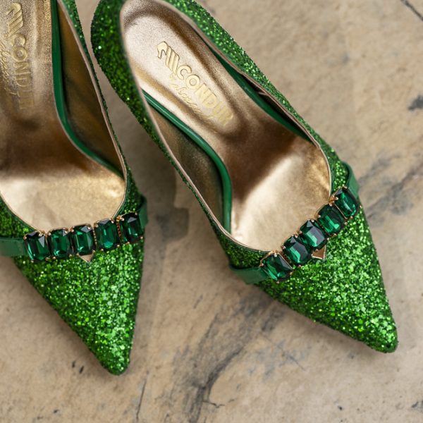 Pantofi Dama Toc Clepsidra Marta Glitter Verde - imagine 7