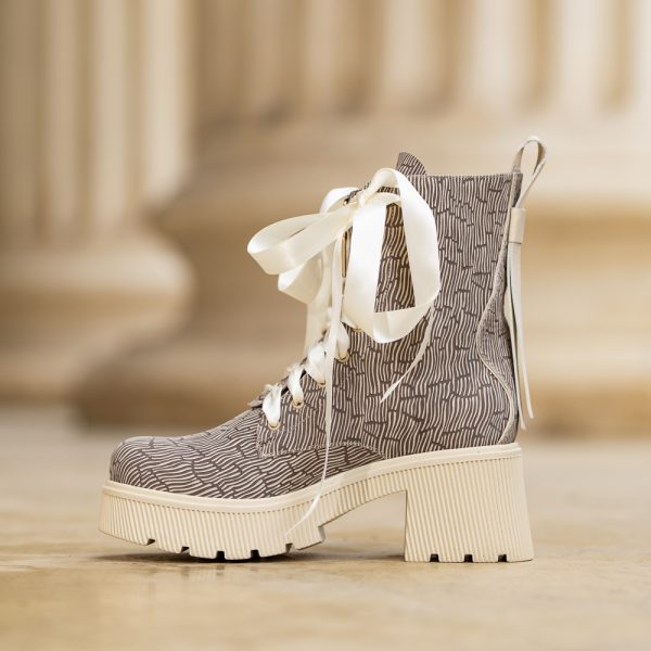 Ghete Dama din Piele Naturala Ava Camel - imagine 2