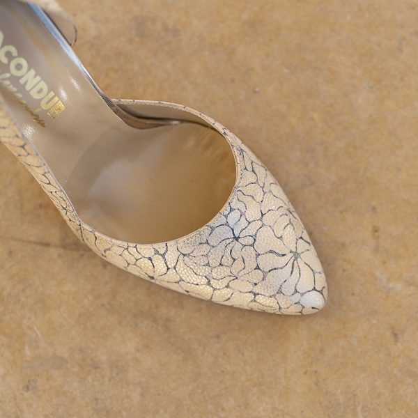 Pantofi Stiletto Aime White Flower - imagine 3