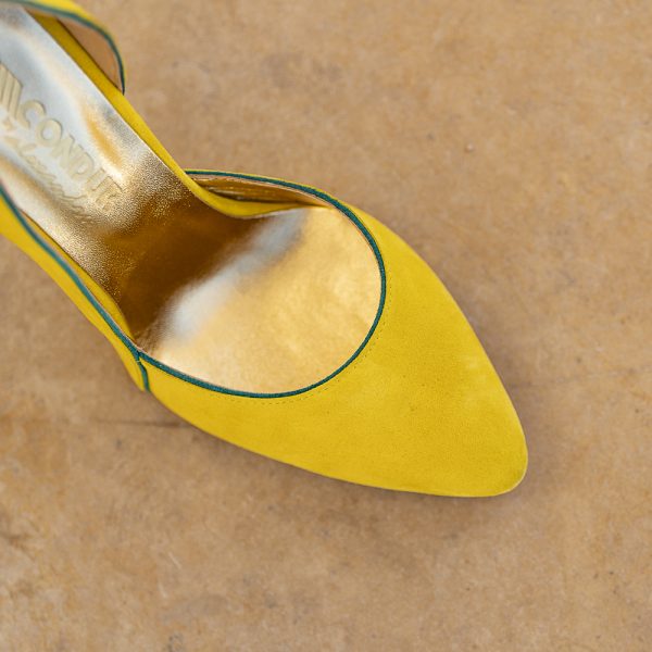 Pantofi Stiletto Aime Yellow Camoscio - imagine 5