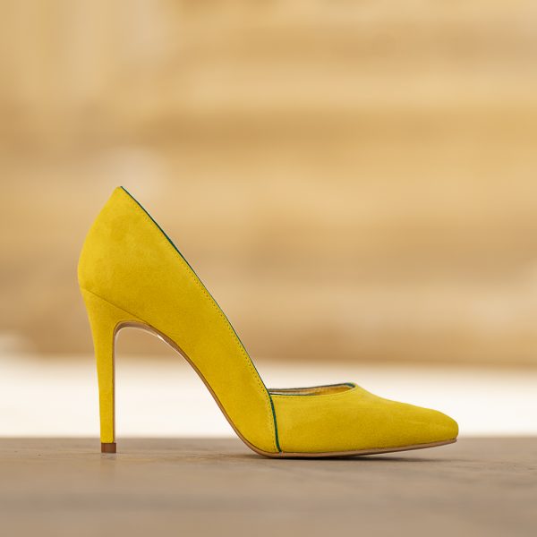 Pantofi Stiletto Aime Yellow Camoscio - imagine 4
