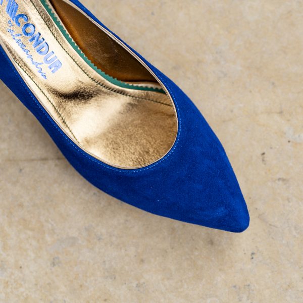 Pantofi Dama cu Toc Gros Chaterine Indigo - imagine 2