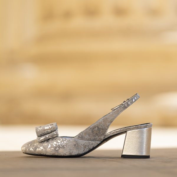Sandale Dama din Piele Naturala Joy Argento - imagine 7