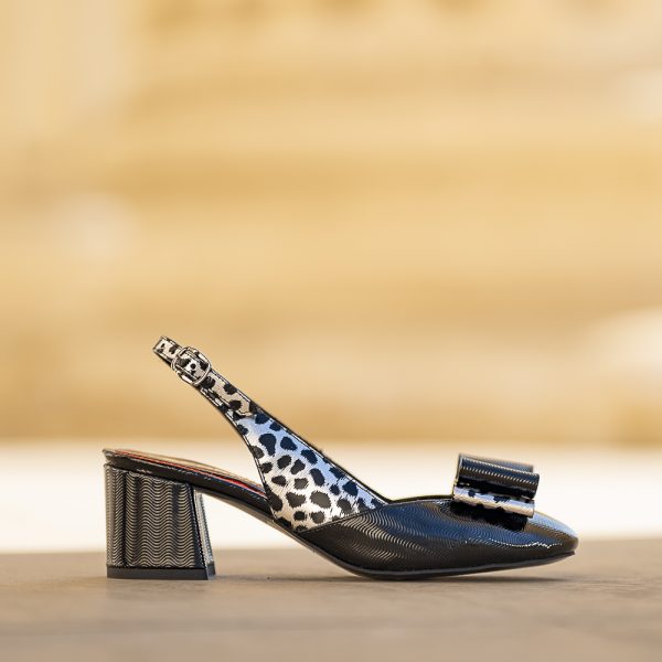 Sandale Dama din Piele Naturala Joy Black Argento - imagine 5