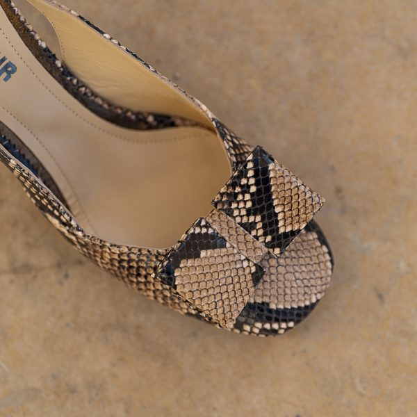 Sandale Dama din Piele Naturala Joy Print Camel - imagine 5