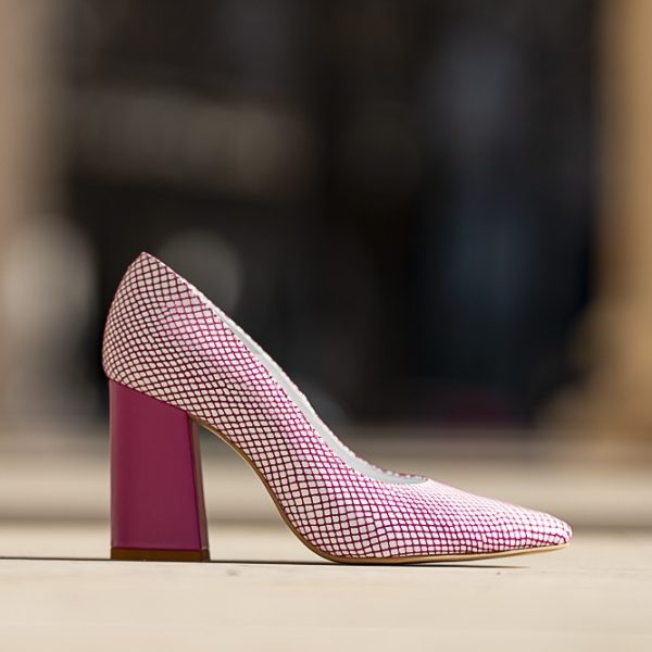 Pantofi Dama cu Toc Gros Victoria Pink - imagine 4