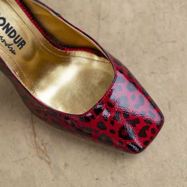 Pantofi Dama Cu Toc Gros Alima Red Sauvage - imagine 3