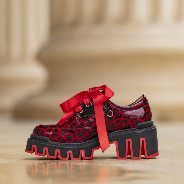 Pantofi Dama Cu Talpa Groasa Amani Red Sauvage - imagine 4