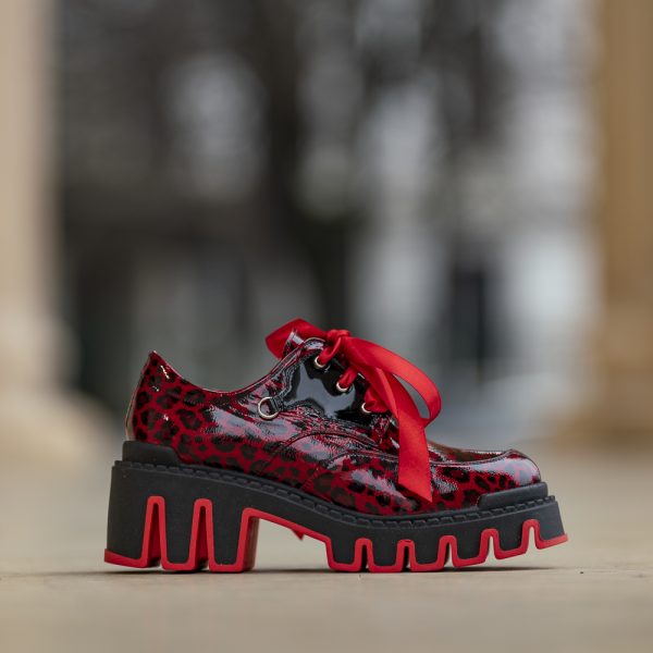 Pantofi Dama Cu Talpa Groasa Amani Red Sauvage - imagine 2