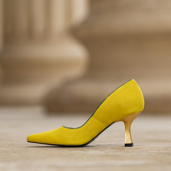 Pantofi Dama Toc Clepsidra Sophie Yellow - imagine 3
