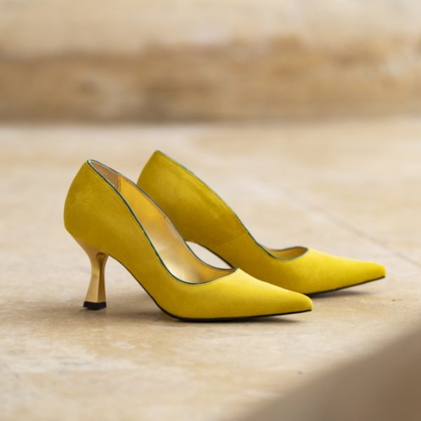 Pantofi Dama Toc Clepsidra Sophie Yellow - imagine 4