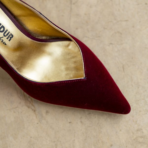 Pantofi Dama Toc Clepsidra Marta Velvet Bordo - imagine 4