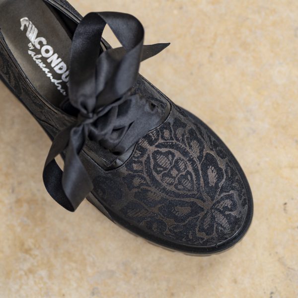 Pantofi Dama cu Siret Renate Brocart - imagine 3