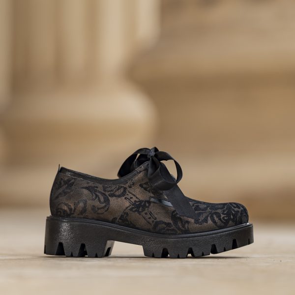Pantofi Dama cu Siret Renate Brocart - imagine 1