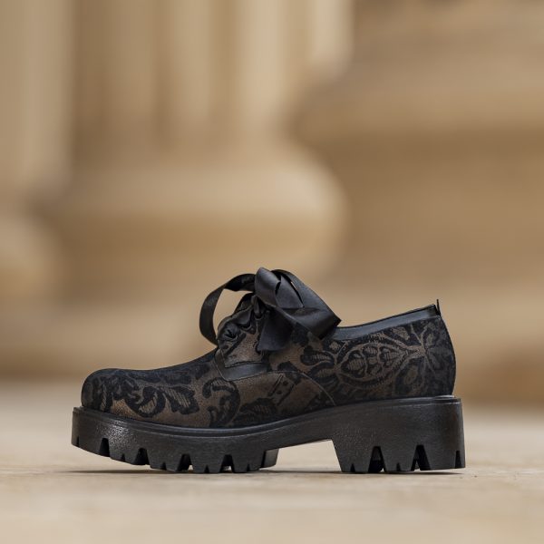 Pantofi Dama cu Siret Renate Brocart - imagine 2