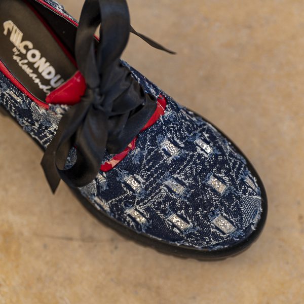 Pantofi Dama cu Siret Renate Denim - imagine 3
