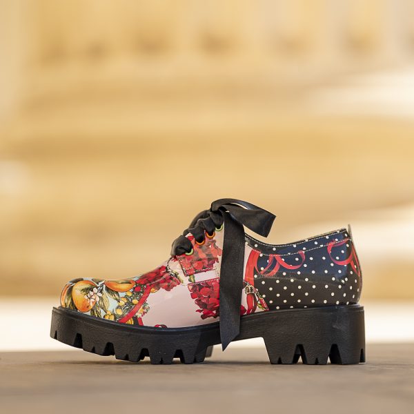 Pantofi Dama cu Siret Renate Orange - imagine 5
