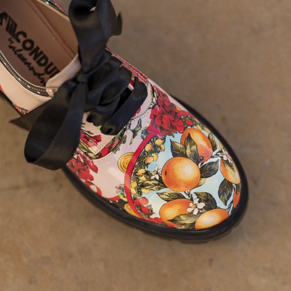 Pantofi Dama cu Siret Renate Orange - imagine 4