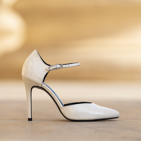 Pantofi Dama din Piele Naturala Renata White - imagine 2