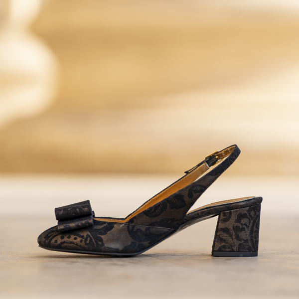 Sandale Dama din Piele Naturala Joy Brocart - imagine 2