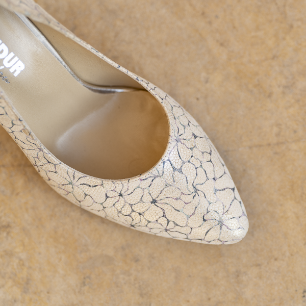 Pantofi Stiletto Adele White Flower - imagine 3