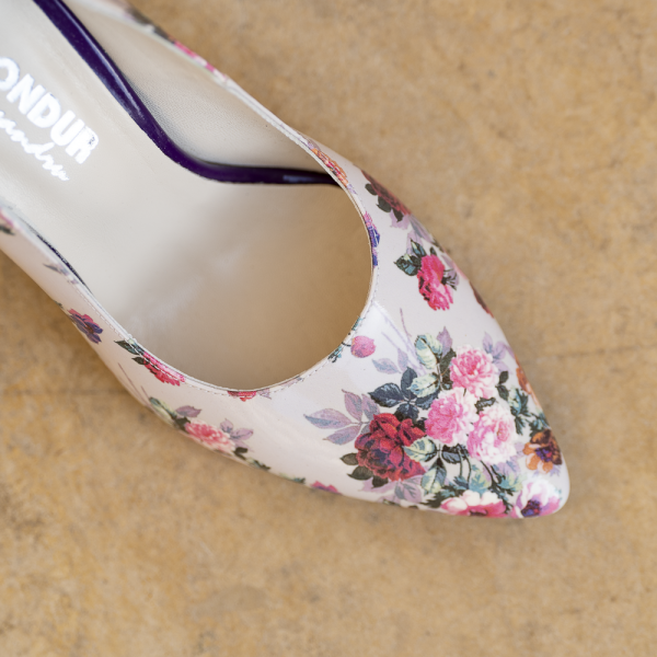 Pantofi Dama cu Toc Gros Victoria Mauve - imagine 3