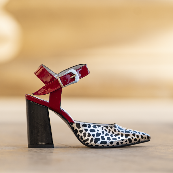 Pantofi Dama Cu Toc Gros Jolie Black Argento - imagine 4