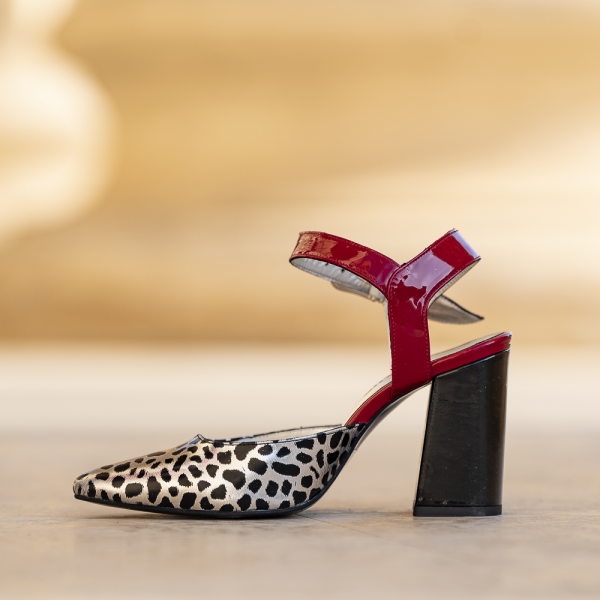 Pantofi Dama Cu Toc Gros Jolie Black Argento - imagine 2