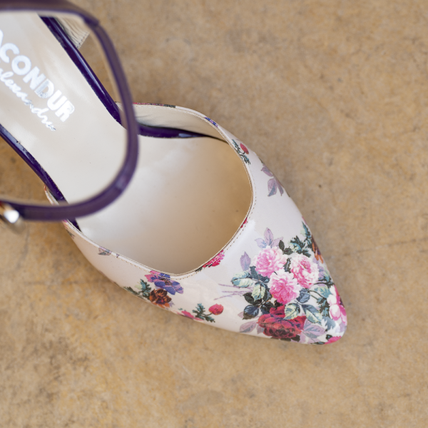 Pantofi Dama Cu Toc Gros Jolie Mauve - imagine 2