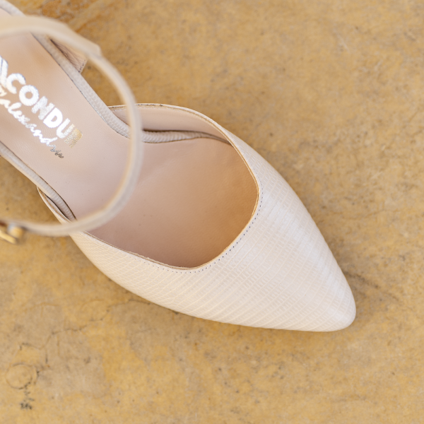 Pantofi Dama Cu Toc Gros Jolie Nude - imagine 3