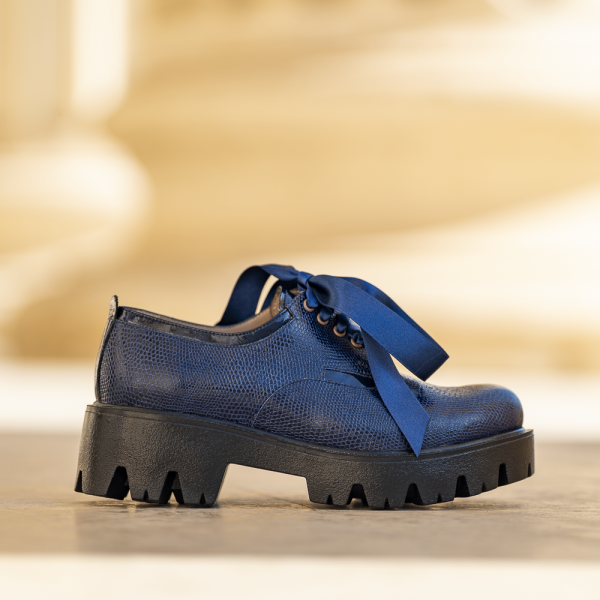 Pantofi Dama cu Siret Renate Bleumarin - imagine 1