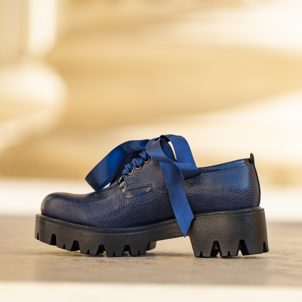 Pantofi Dama cu Siret Renate Bleumarin - imagine 3