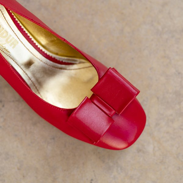 Pantofi Dama cu Toc Gros Mary Red - imagine 2