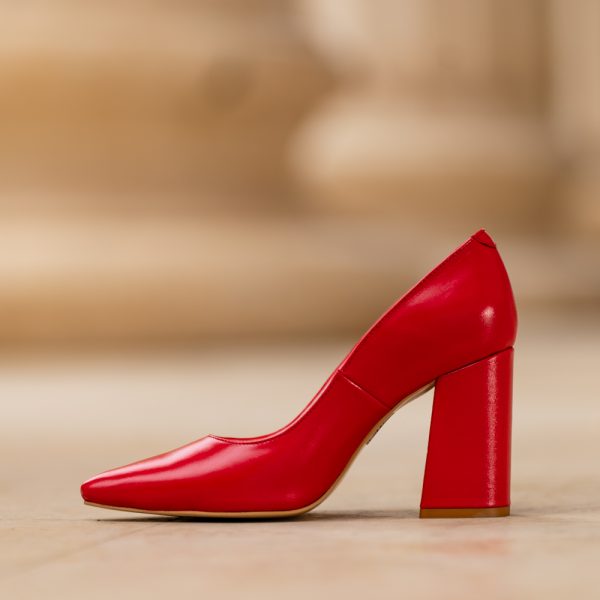 Pantofi Dama cu Toc Gros Victoria Rouge - Image 4
