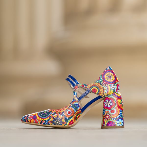 Pantofi Dama Cu Toc Gros Fantasy Happy - imagine 2