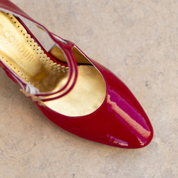 Pantofi Dama Cu Toc Gros Fantasy Red - imagine 3