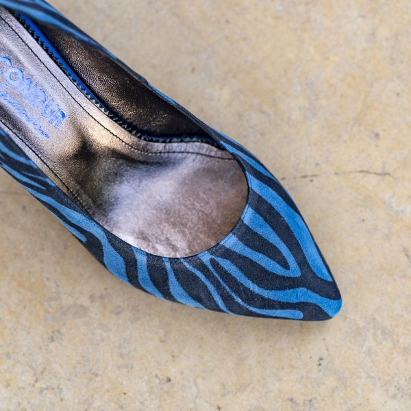Pantofi Dama cu Toc Gros Ondine Albastru - imagine 3