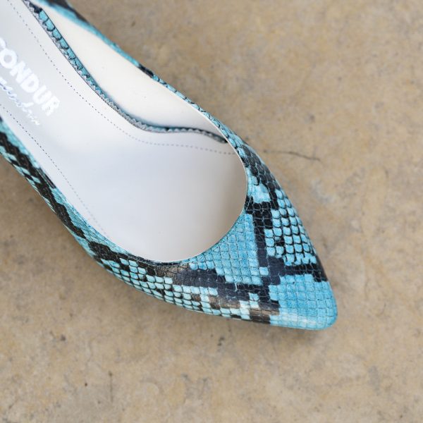 Pantofi Dama cu Toc Gros Ondine Blue - imagine 3