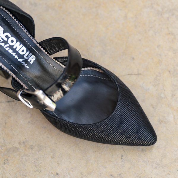 Pantofi Dama Cu Toc Gros People Black - imagine 2