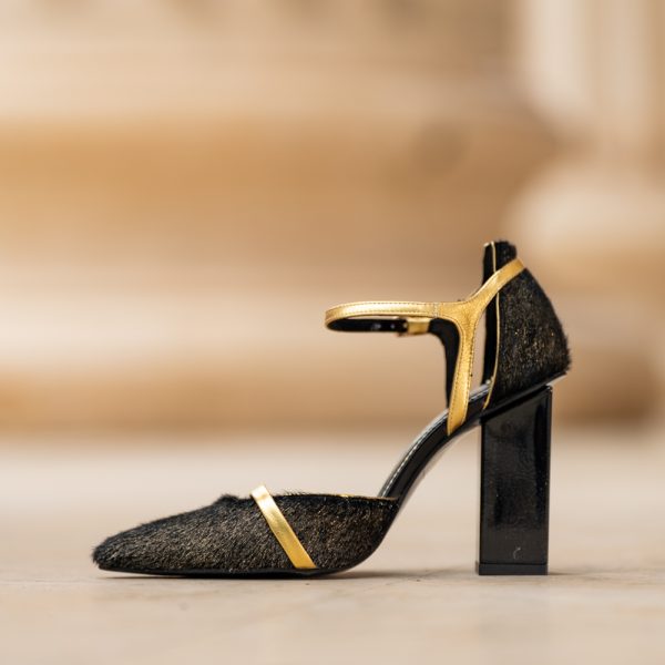 Pantofi Dama Cu Toc Gros Queen Black - imagine 2