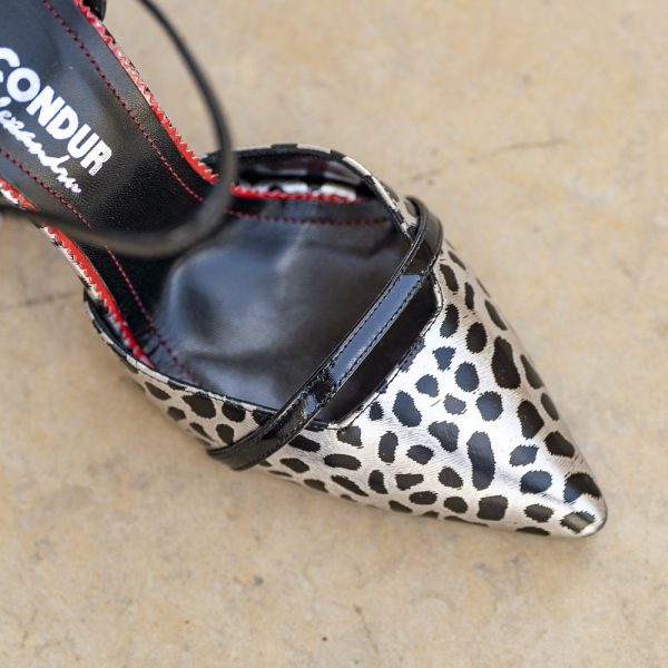 Pantofi Dama Cu Toc Gros Queen Argento - imagine 3