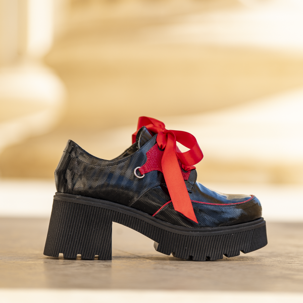 Pantofi Dama Cu Talpa Groasa Amani Black - imagine 1